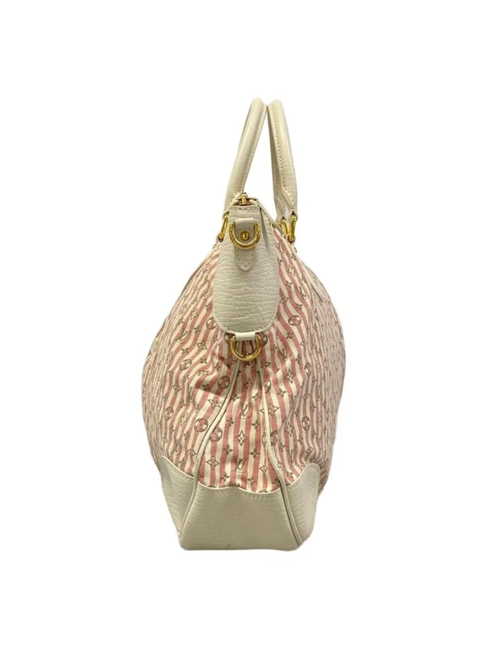 Louis Vuitton Handbag Monogram Mini Lin Croisette Marina GM Rouge Cotton Linen